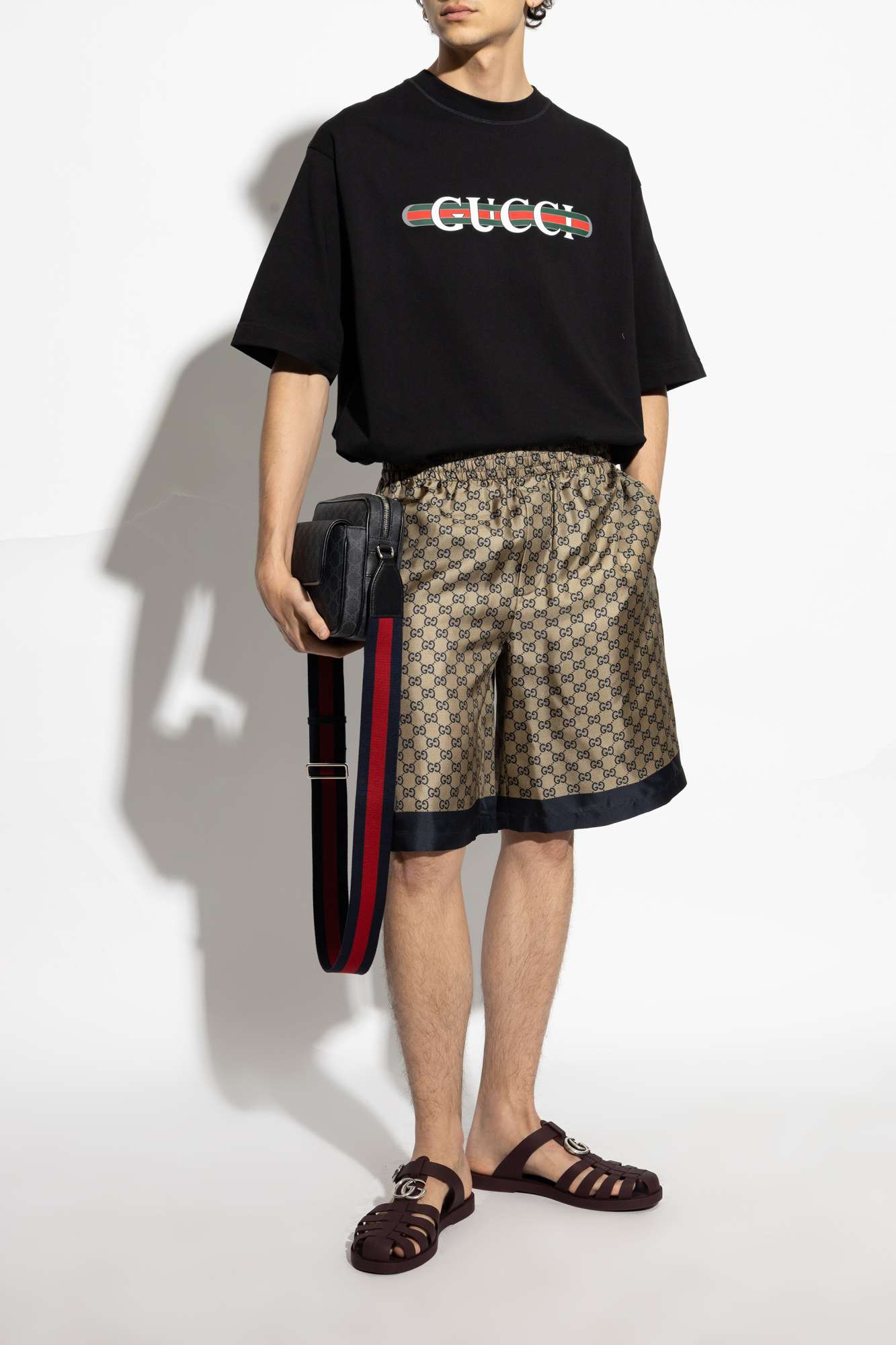 交渉ok gucci パンツ　シルク　レア 楽天市場】【グッチ】Gucci メンズ ドラえもん GG シェリーライン